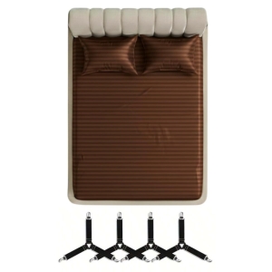 کمبو ملحفه کشدار هتلی عرض ۱۸۰ و گیره نگهدارنده ۴ عددی