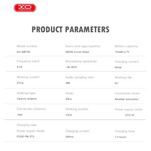 میکروفون بی سیم یقه ای لایتنینگ ایکس او مدل MKF09B