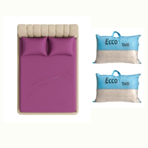 کمبو روتختی کشدار ساده دونفره عرض ۱۸۰ و ۲ عدد بالش اولتراسونیک