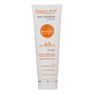 کرم ضد آفتاب بی رنگ SPF63 دکتر ژیلاحجم ۵۰ گرم 