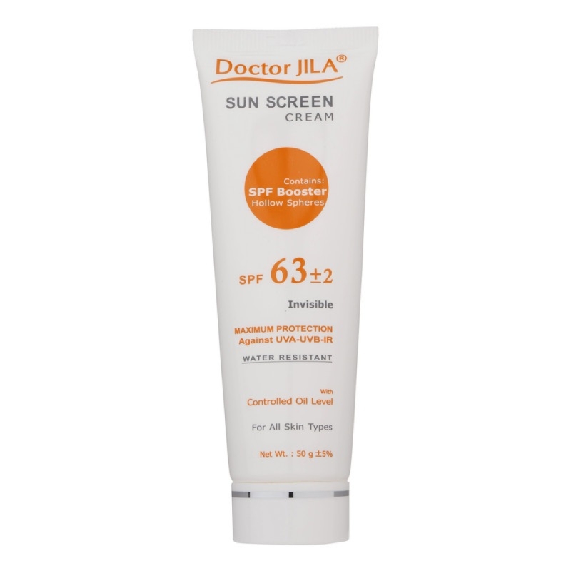 کرم ضد آفتاب بی رنگ SPF63 دکتر ژیلاحجم ۵۰ گرم 
