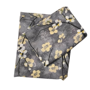 ملحفه تشک زمینی تترون طرح شکوفه قهوهای ۱۹۵×۹۵ روبالشی دار