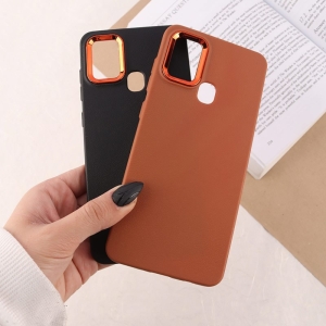 کاور مدل چرمی ژله ای دور محافظ متال مناسب برای گوشی موبایل سامسونگ Samsung Galaxy A10s