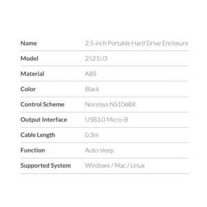 باکس هارد درایو 2.5 اینچی اوریکو مدل 2521U3