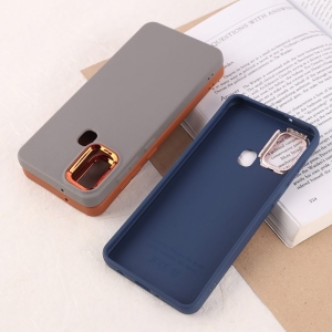 کاور مدل چرمی ژله ای دور محافظ متال مناسب برای گوشی موبایل سامسونگ Samsung Galaxy A10s