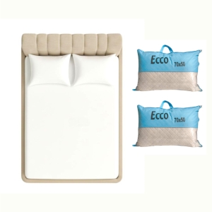 کمبو روتختی کشدار ساده دونفره عرض ۱۸۰ و ۲ عدد بالش اولتراسونیک 