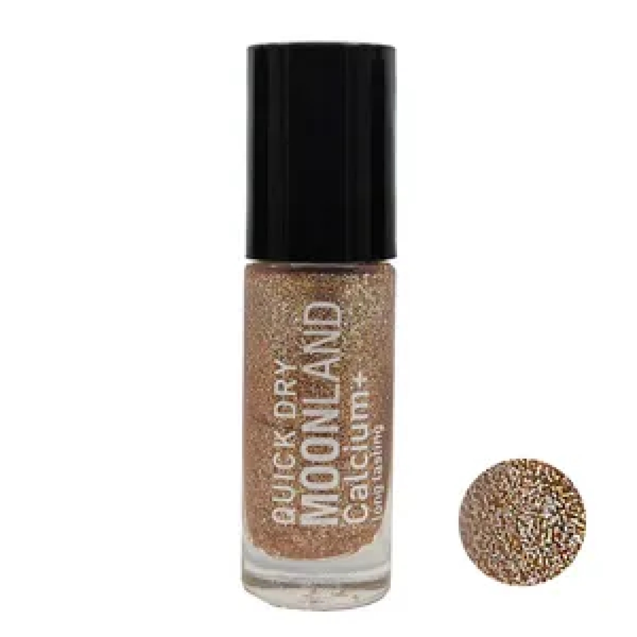 لاک ناخن مون لند رنگ گلیتر طلایی کد 85