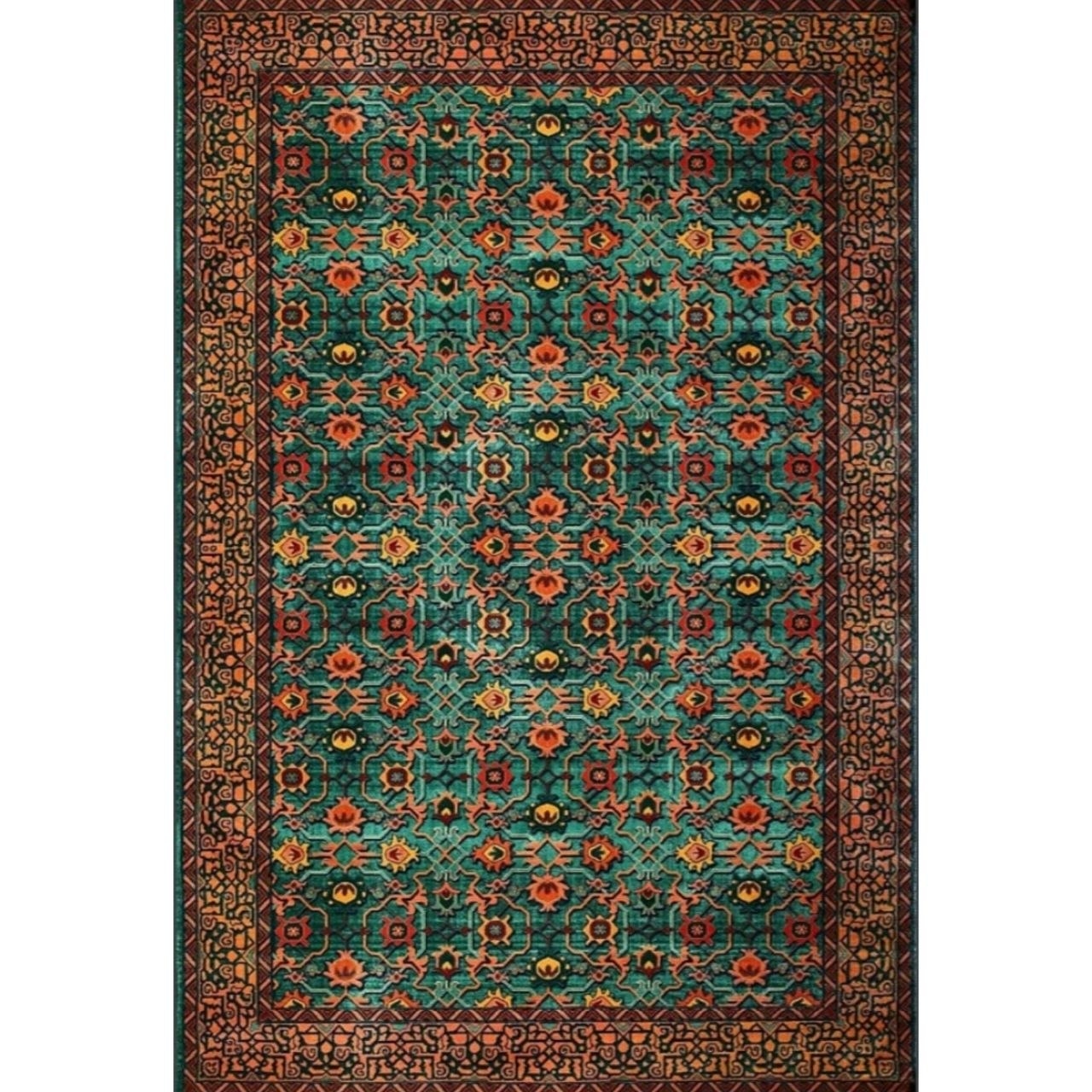 فرش ماشینی 82605 زمرد آراکو