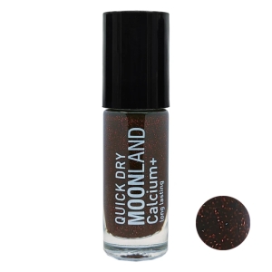 لاک ناخن مون لند رنگ قرمز شاین درشت طلایی و قرمز کد 75