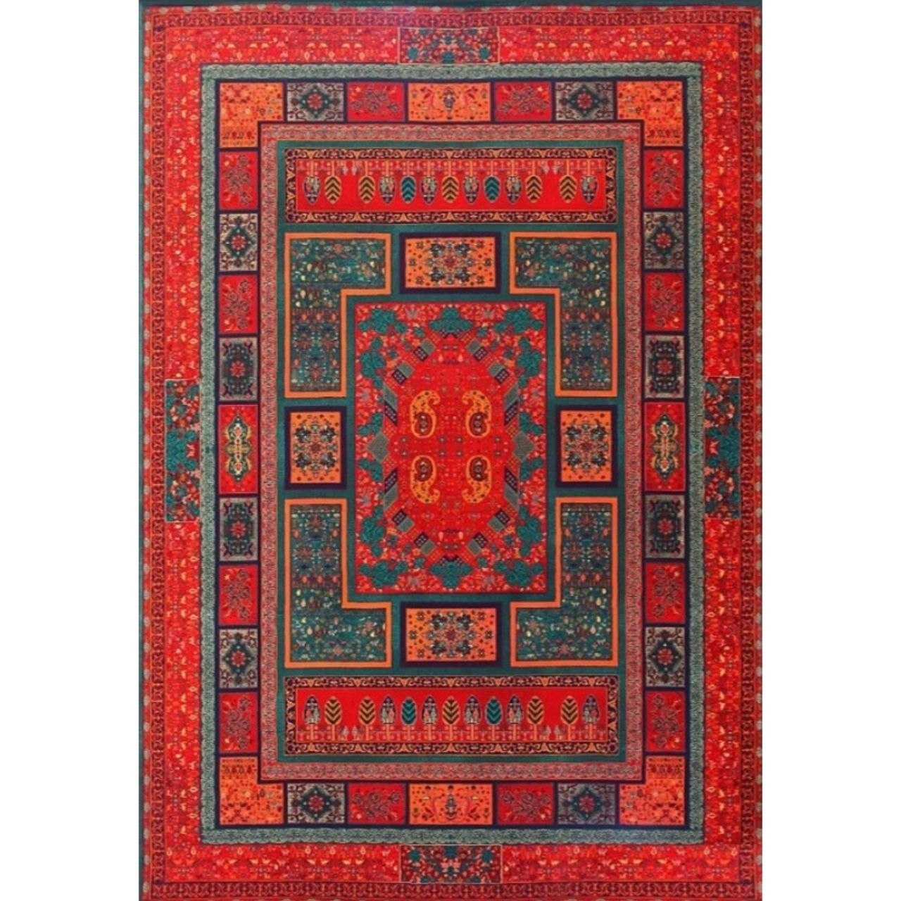 فرش ماشینی 82651 زمرد  آراکو