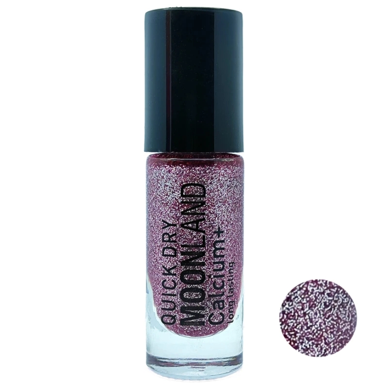 لاک ناخن مون لند رنگ صورتی شاین درشت کد 71