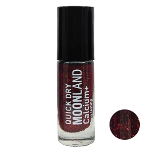 لاک ناخن مون لند رنگ قرمز شاین درشت کد 24