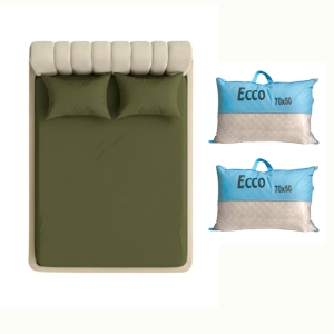 ست روتختی کش دار ۲نفره عرض۱۶۰ و ۲ عدد بالشت الیاف توپی