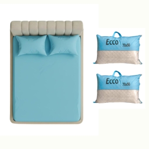 کمبو روتختی کشدار ساده دونفره عرض ۱۸۰ و ۲ عدد بالش اولتراسونیک