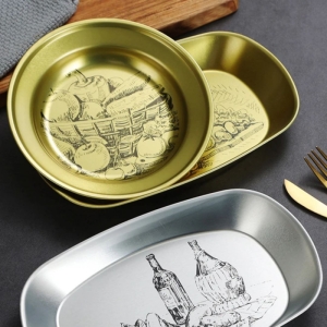 بشقاب استیل مدل طرح دار 