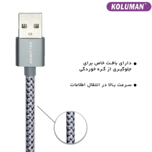 کابل تبدیل USB به لایتنینگ کلومن مدل DK - 19 مجموعه 4 عددی