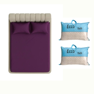 ست روتختی کش دار ۲نفره عرض۱۶۰ و ۲ عدد بالشت الیاف توپی