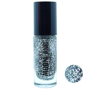 لاک ناخن مون لند رنگ گلیتر نقره‌ای  کد 12