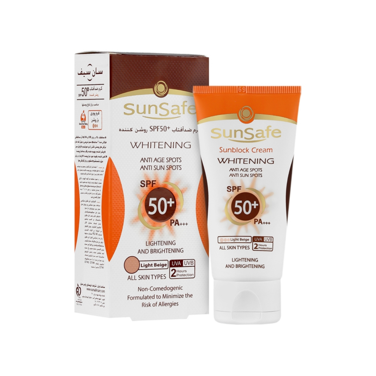 کرم ضد آفتاب سان سیف روشن کننده رنگی  SPF50 حجم ۵۰ میلی لیتر