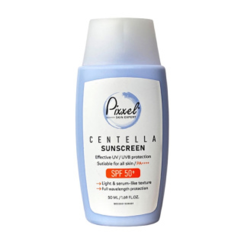 کرم ضد آفتاب بی رنگ پیکسل مدل سنتلا مناسب انواع پوست حجم 50 میل
