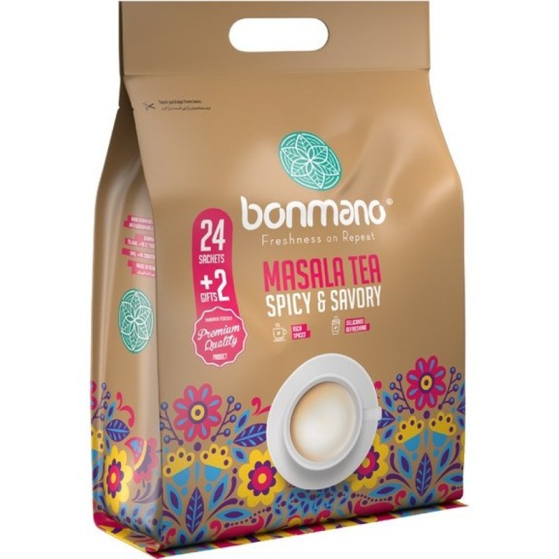 چای ماسالا بن مانو - 20 گرم بسته 24 عددی به همراه 2 عدد رایگان