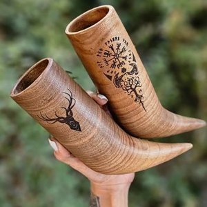 ماگ چوبی لیموکمپ مدل شاخ وایکینگی