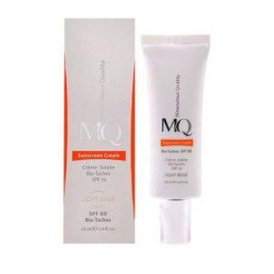 کرم ضد آفتاب ام کیو بژ روشن spf50 حجم 55 میلی لیتر