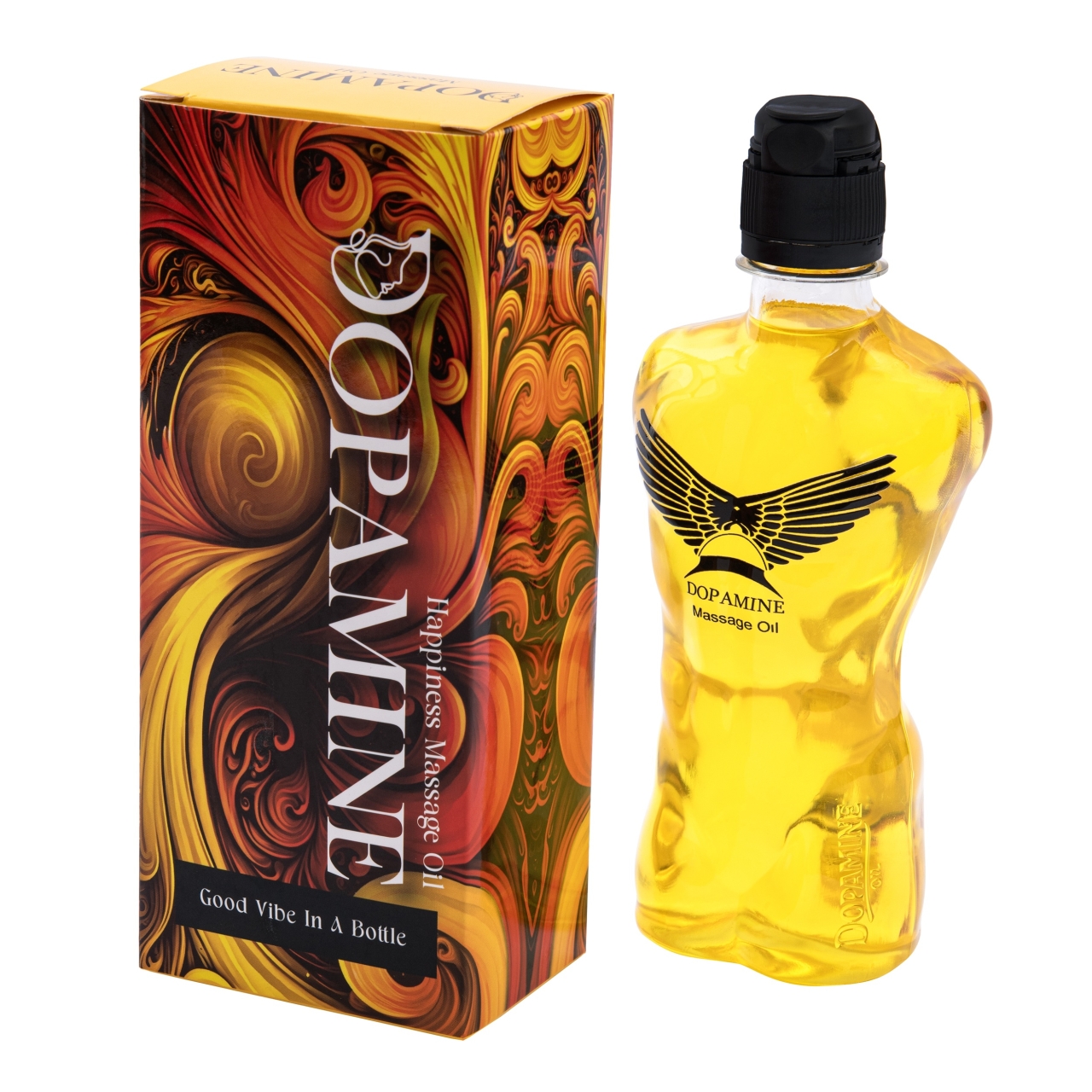 روغن ماساژ هپینس دوپامین مدل حس طلایی حجم 350 میلی لیتر