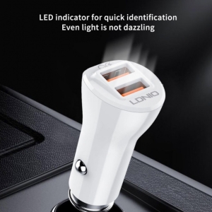 شارژر فندکی الدینیو مدل FAST - charge به همراه کابل تبدیل USB-C