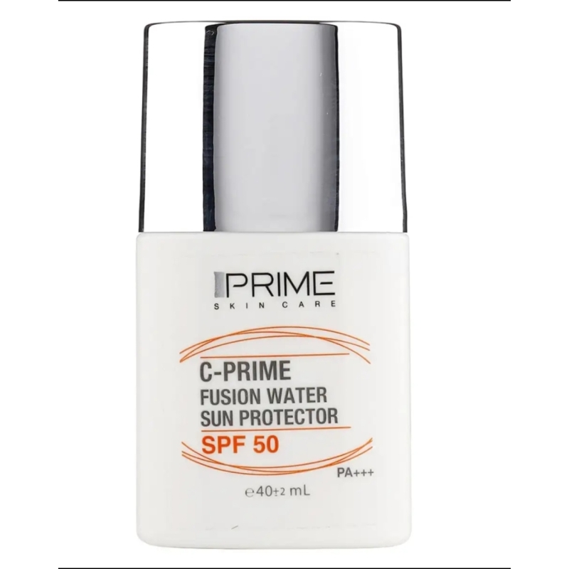 فلوئید ضدآفتاب بی رنگ پرایم SPF50 مدل C_Prime Fusion Water مناسب انواع پوست، حجم 40 میلی لیتر