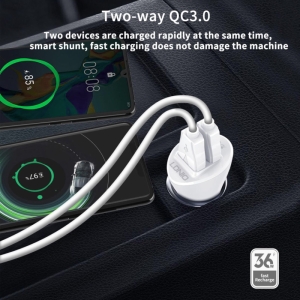 شارژر فندکی الدینیو مدل FAST - charge به همراه کابل تبدیل USB-C
