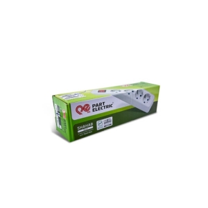 رابط 4 خانه پارت الکتریک کلیددار مدل شهاب 649 با کابل 3 متری