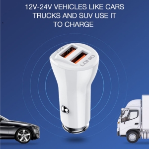شارژر فندکی الدینیو مدل FAST - charge به همراه کابل تبدیل USB-C