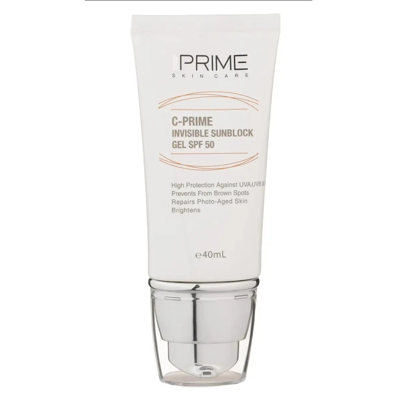ژل ضدآفتاب بی رنگ پرایم SPF-50 مدل C-Prime، مناسب برای انواع پوست با حجم 40 میلی لیتر 