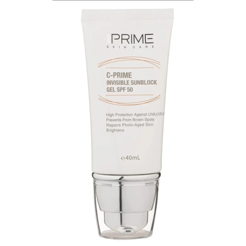 ژل ضدآفتاب بی رنگ پرایم SPF-50 مدل C-Prime، مناسب برای انواع پوست با حجم 40 میلی لیتر 