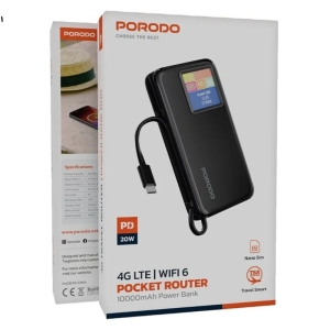 مودم جیبی و پاوربانک 10000 پرودو مدل POCKET ROUTER