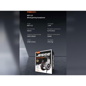 هدفون سیمی گیمینگ با جک 3.5 میلی‌متری رسی مدل REP-L22