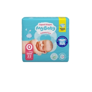 پوشک چسبی بچه مای بیبی شماره 0 سایز Newborn بسته 22 عددی