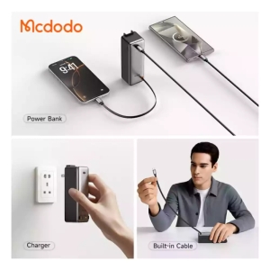 پاوربانک و آداپتور شارژ دیواری 30وات مک دودو مدل Mcdodo MC-3181 ظرفیت 10000 میلی آمپر