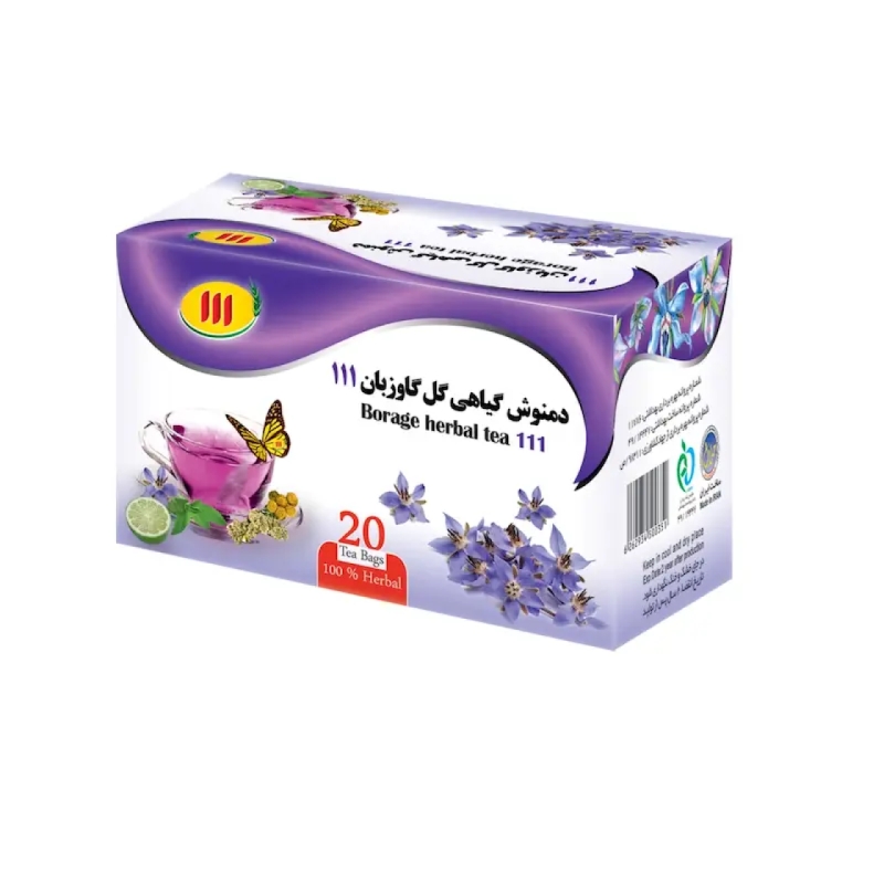 دمنوش گیاهی گل گاو زبان 111 تی‌بگ 20 عددی