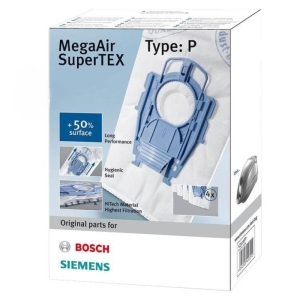 پاکت جاروبرقی بوش 4 عددی مدل MegaAir SuperTEX Type P  