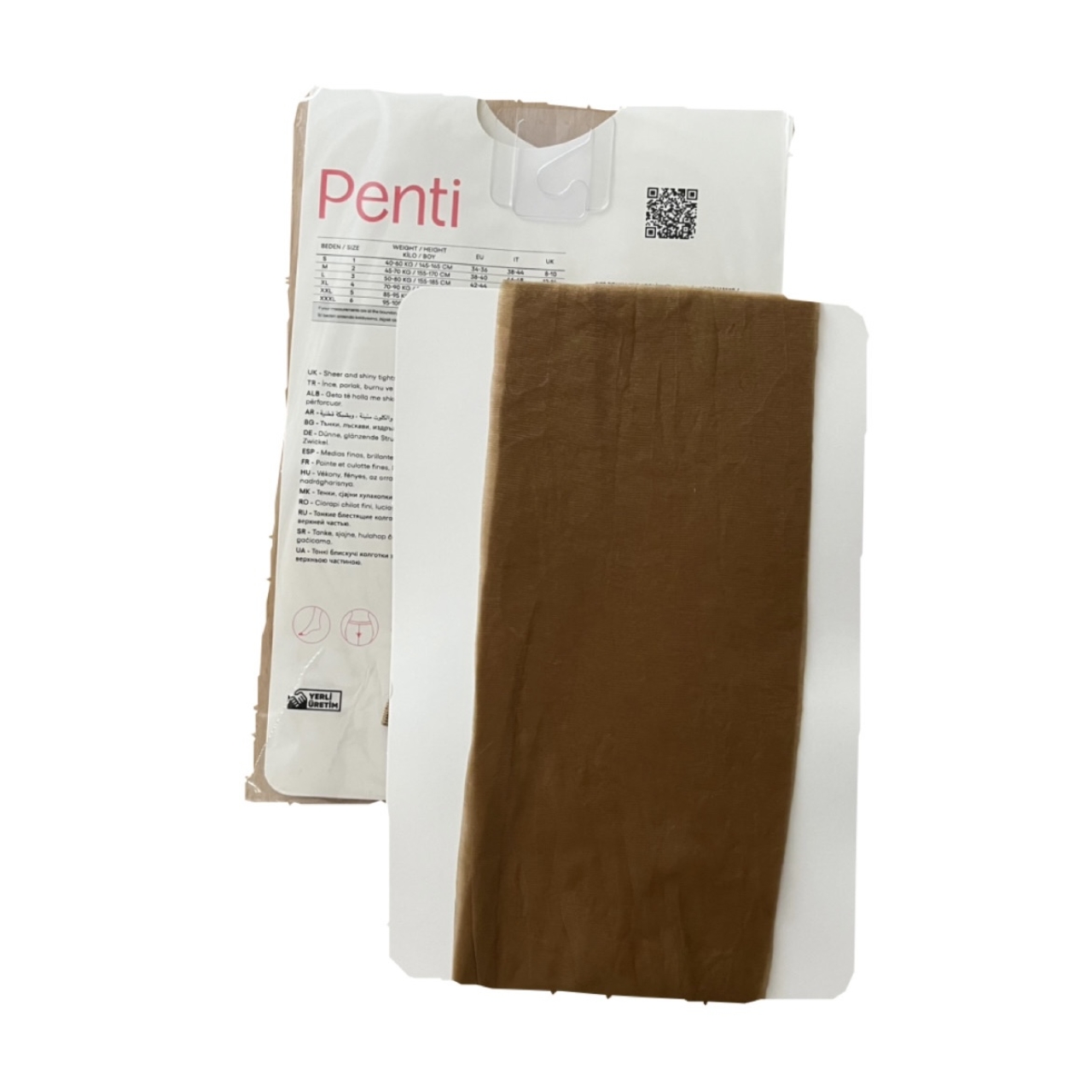 جورابشلواری نازک شیشه ای برند penti مدل15den رنگ برنز