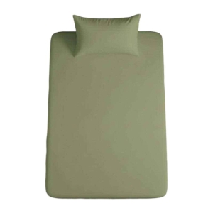 کاور تشک و روخوشخوابی کشدار تکرنگ ساده یکنفره ۲ تکه Cheshik سایز 90*200 سانتی متر