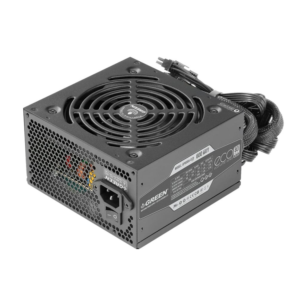 منبع تغذیه کامپیوتر گرین مدل GREEN GP600A-ECO Rev3.1