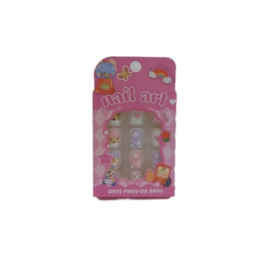 ناخن مصنوعی بچگانه nail art بسته ۱۲ عددی