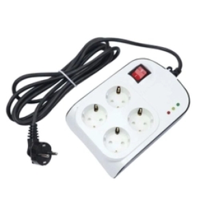 محافظ ولتاژ برق ۴ خانه پارت الکتریک مدل PE8791 برای صوتی و تصویری طول کابل ۱/۸۰ متر