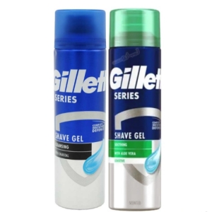 ژل اصلاح ژیلت GILLETTE پک دو عددی مدل Cleansing و Soothing حجم 200+200 میلی لیتر