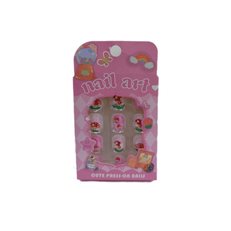 ناخن مصنوعی بچگانه nail art بسته ۱۲ عددی