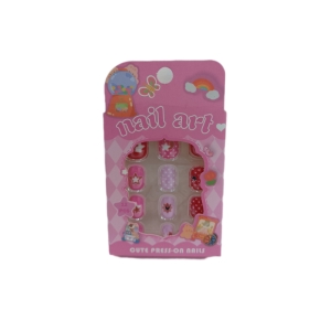 ناخن مصنوعی بچگانه nail art بسته ۱۲ عددی