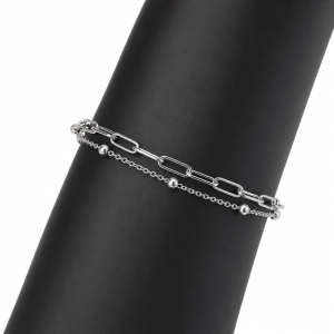 دستبند نقره زنانه گوی دار کد D52